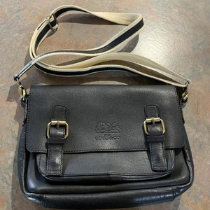 Cobb & Co Unisex Small Leather Satchel With Canvas Strap - Picture 1 of 15