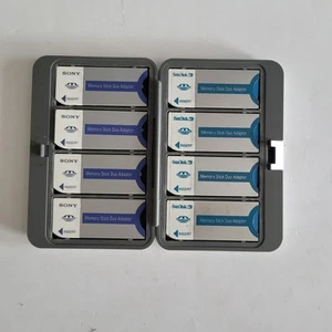 Sony & Sandisk Memory Stick Pro Duo Lot Of 7 Cards & 8 Adapters - Picture 1 of 5