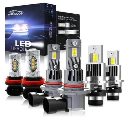 6x Kit de faros LED bombillas luz antiniebla de haz alto bajo blanco para Acura RL 2005-2012 Foto 1 de 4