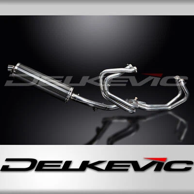 Silenciador oval de carbono Honda VFR800 Interceptor 98-01 escape completo 4-1 18" - Imagem 1 de 4