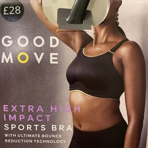 M&S Ladies White 34B Sports Bra Underwired Xtra High Impact Moisture Wicking NEW - Picture 1 of 7