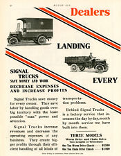 1914 Original SIGNAL Motor TRUCKS 2-Page Color Dealers Ad. PHOTOS Four Models