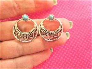 Chaquetas de oreja Bali Moon turquesa - Imagen 1 de 2