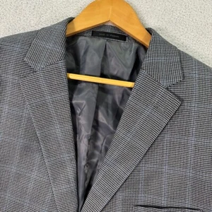 Chaps Karo Blazer Modern Fit Zwei Knopf Sport Mantel Jacke Herren 50R Grau/Blau - Bild 1 von 11