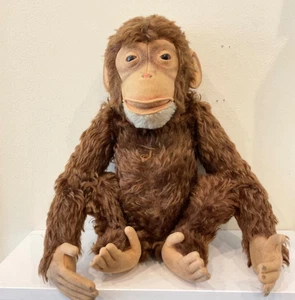 VINTAGE STEIFF JOCKO THE CHIMPANZEE MONKEY W/ BUTTON 22” - Picture 1 of 11