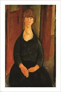 amedeo MODIGLIANI vintage art poster FLOWER VENDOR portrait LUMINOUS 20x30 - Picture 1 of 1