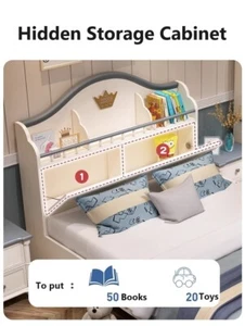 Kids Boys Teenagers Bed with Quality Mattress And Hidden Cabinet - Picture 1 of 6