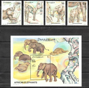 Somalia 2000, Afrikanischer Elefant, postfrisch, Komplettsatz + Kleinbogen - Bild 1 von 1