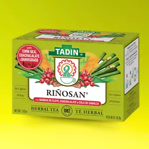Té Tadin Rinosan, 24 bolsas 1,02 fl oz, infusión de hierbas con seda de maíz - Imagen 1 de 6