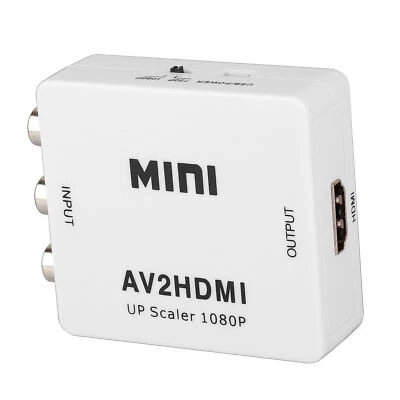 RCA to HDMI Converter AV Composite Video Audio Analog Digital Signal Adapter Hub - Image 1 of 4