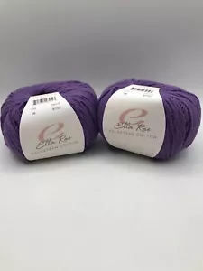 2 Ella Rae Velveteen Cotton 100g Ea 229yds Ea Cotton & Polyamide Purple - Picture 1 of 12