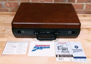 Samsonite Omega GL Briefcase Combo Lock Attaché Brown Hard Case New Vintage