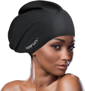 Badekappe Für Lange Haare Extra Große Badekappe Damen Silikon Badekappe Und Neu  - Bild 1 von 12