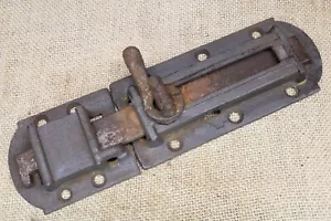Old House Shutter Latch Vintage 1860’s Rustic Slide Bolt 8 3/8” Clean Cast Iron - Picture 1 of 11