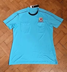 Adidas Mens Football Referee Shirt XL Blue FAW Wales Climacool Jersey Top BNWT - Picture 1 of 7