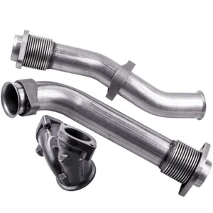 Stainless Steel Turbo Bellowed Up Pipe Kit For 1999.5-2003 Ford 7.3L Powerstroke - Picture 1 of 14