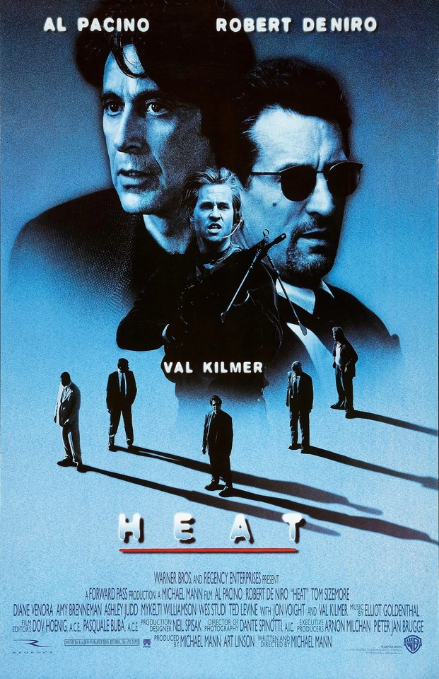 Heat movie poster - 11 x 17 inches - Al Pacino, Robert De Niro, Val Kilmer