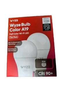 WYZE Bulb Color A19 Full Color Bulb Wi-Fi LED Two Pack 1100 Lumens Brand New - Picture 1 of 4