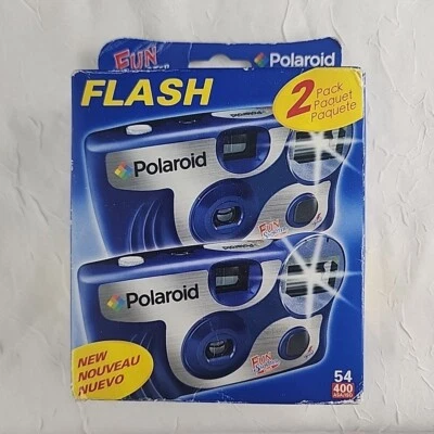 2 Pack Polaroid: Fun Shooter Flash 27 Exp 12/2009 One-Time Use Camera 400 ISO - Image 1 of 4