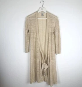 Diane Von Furstenberg Cardigan Gold Petite Size P DVF Metallic Wrap Charlene - Picture 1 of 17