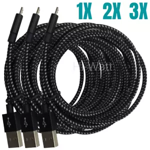 1/2/3 Pack 10FT Micro USB 3.0 Fast Charger Data Sync Cable Cord For Samsung HTC - Picture 1 of 11