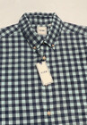 NWT Dillard's ROWM Mens XL Button Down Shirt Short Sleeve 100% Cotton Blue Plaid