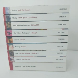 Oxford World's Classics Paperback Book Lot Hopkins Gaskell Livy Austen Hardy - Foto 1 di 15