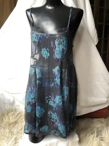 Free People Slip Intimate Blues abstraktes Design 100 % Seide Extra Small sexy!!!! - Bild 1 von 12