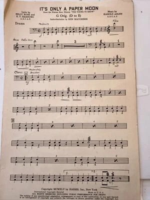 Vtg 1945 It’s Only A Paper Moon Ensemble Sheet Music See photos - Image 1 of 4