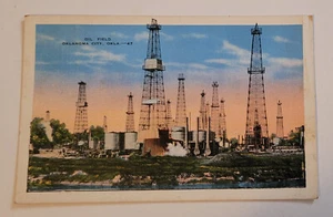 Vintage Oklahoma City Oil Field Postcard Postmarked 1939 - Picture 1 of 3