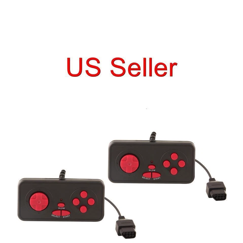 2X NES Controller Retro Entertainment Top Loader Red-Black Controllers ONLY - Image 1 of 1
