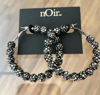 Aros con cuentas negras Noir Foto 1 de 3
