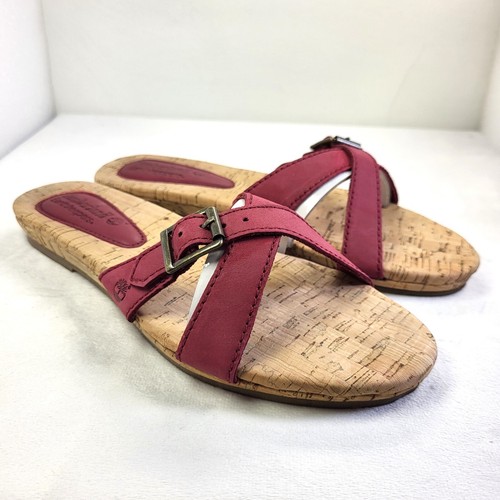 TIMBERLAND Spaulding sandali da donna slip on ciabatte nabuk bordeaux UK5 5 (X139)