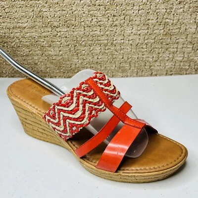 Sandálias sapateiras italianas Bella Schmidt plataforma anabela laranja feminina 7,5 - Imagem 1 de 4