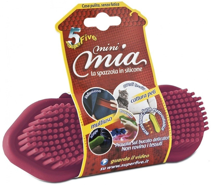 SPAZZOLA IN SILICONE MINI MIA PER ABITI E TESSUTI  MULTIUSO CATTURA PELI - Photo 1/1