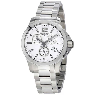 Longines Conquest Chronograph White Dial Unisex Watch L33794166 - Image 1 of 3