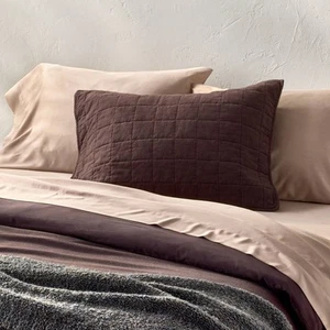 Standard Heavyweight Linen Blend Quilt Sham Set Dark Fig - Casaluna - Picture 1 of 3