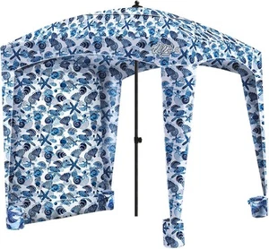 Qipi Beach Cabana - Einfach einzurichtender Baldachin, wasserdicht, tragbar 6' x Sea Life - Bild 1 von 8
