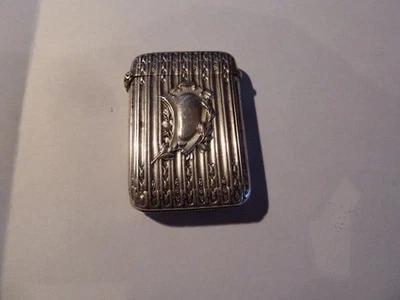 Pyrogène Grattoir Boîte d'allumettes France vers 1900 Ancien Metal Argente - Photo 1/4