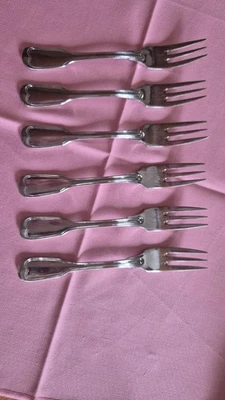 BSF Kuchengabeln Augsburger Faden Edelstahl 18/8, 6 Stück - Bild 1 von 4