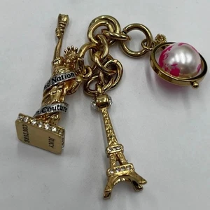 Juicy Couture Statue of Liberty Pink World Globe Eiffel Tower Travel Charms  - Picture 1 of 8