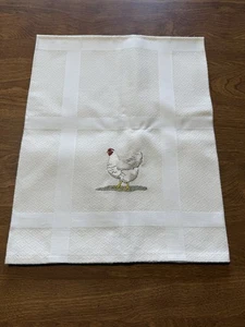 Jan de Luz Carmel One Kitchen Hand Towel Chicken 100% Cotton Embroidered NWOT - Picture 1 of 12