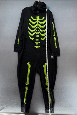 Hyde & Eek Boutique Halloween Suit Womens 1X T Black Glow In The Dark Skeleton - Image 1 of 4