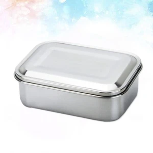 800 ML Camping Box Stainless Steel Bento Lunch Container Metal Food - Picture 1 of 11