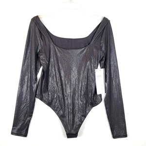 Body donna Lululemon Nulu taglia large nero collo quadrato pilates yoga lucido - Foto 1 di 9