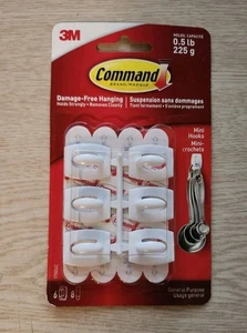 Command Damage Free Mini Hooks Hanger 6 Pack - Picture 1 of 2