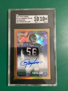 Autógrafos cromados Topps 2024 Lawrence Taylor #APA-LT refractor de oro automático SGC 10 - Imagen 1 de 4