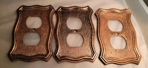 American Tack & Hardware Co.Outlet Cover Wall Plate Brass 70D/ 1968/ 3 Covers - Picture 1 of 4