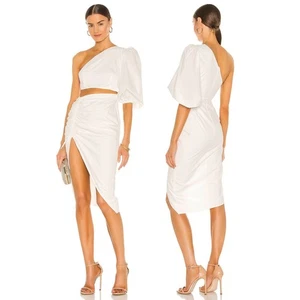 Sau Lee Jolene Kleid One Shoulder Rüschen Party Strand Urlaub Puffärmel Gr. 4 - Bild 1 von 15
