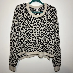 Suéter Sincerely Jules Grande Para Mujer Estampado Guepardo Leopardo Elastizado Nuevo Con Etiquetas - Imagen 1 de 6